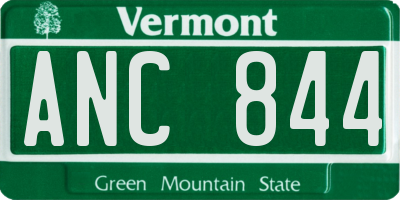VT license plate ANC844