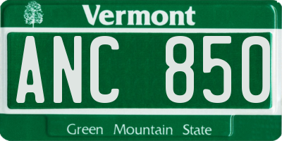 VT license plate ANC850
