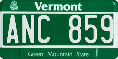VT license plate ANC859