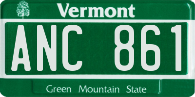 VT license plate ANC861