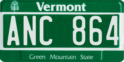 VT license plate ANC864