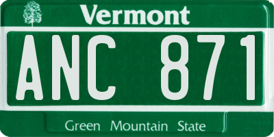 VT license plate ANC871