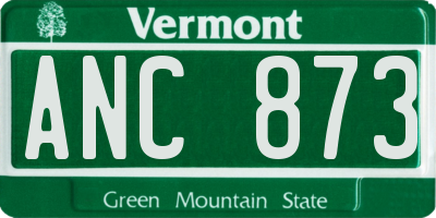 VT license plate ANC873