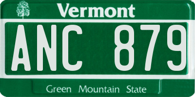 VT license plate ANC879