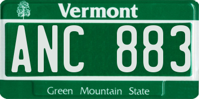 VT license plate ANC883
