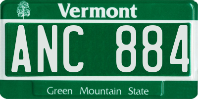VT license plate ANC884