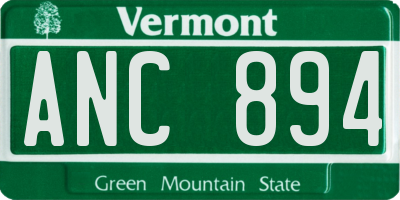 VT license plate ANC894