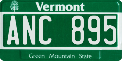 VT license plate ANC895