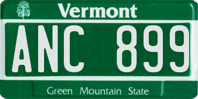 VT license plate ANC899