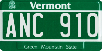 VT license plate ANC910