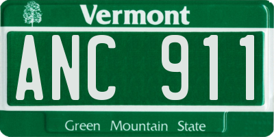 VT license plate ANC911