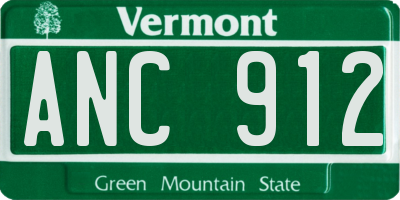 VT license plate ANC912