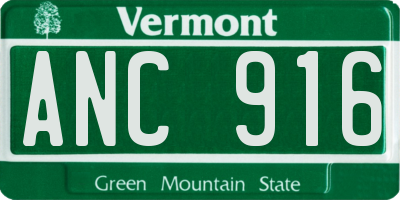 VT license plate ANC916