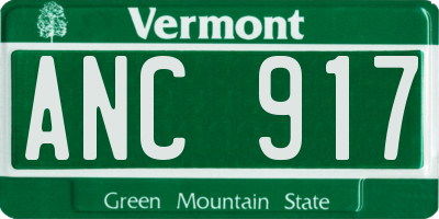 VT license plate ANC917