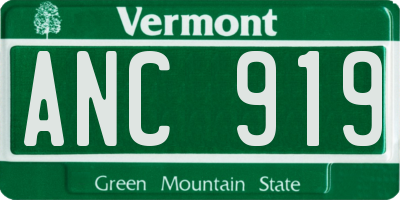 VT license plate ANC919