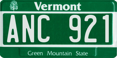 VT license plate ANC921