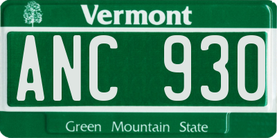 VT license plate ANC930