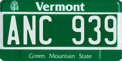 VT license plate ANC939