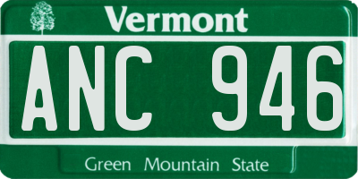 VT license plate ANC946
