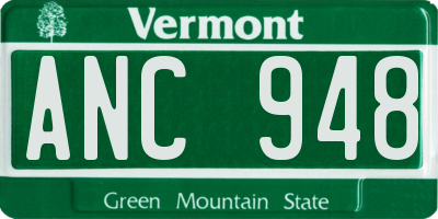 VT license plate ANC948