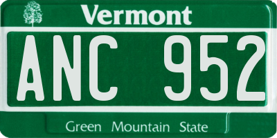 VT license plate ANC952