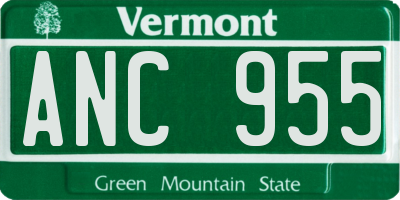 VT license plate ANC955