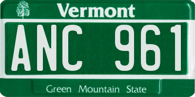 VT license plate ANC961