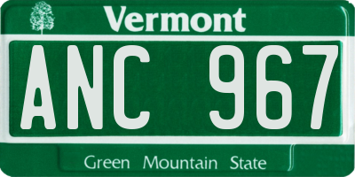 VT license plate ANC967