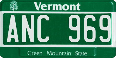 VT license plate ANC969