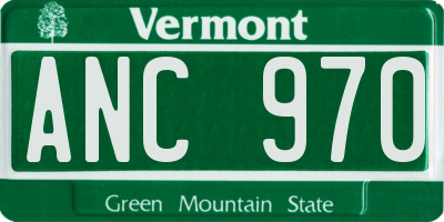 VT license plate ANC970