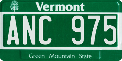 VT license plate ANC975