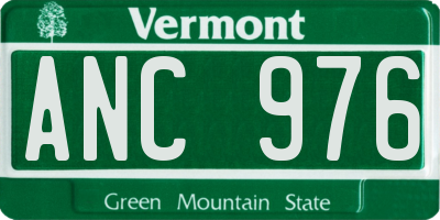 VT license plate ANC976