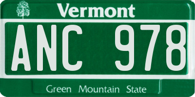 VT license plate ANC978