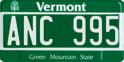 VT license plate ANC995