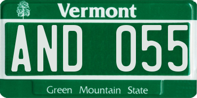 VT license plate AND055