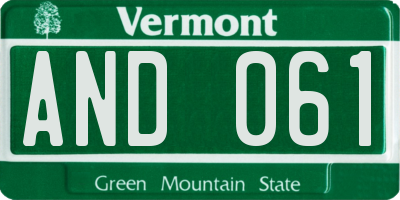 VT license plate AND061