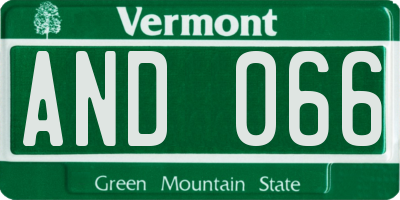 VT license plate AND066