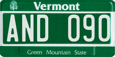 VT license plate AND090