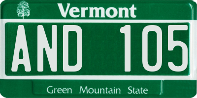 VT license plate AND105
