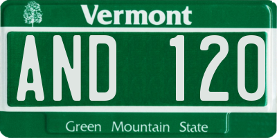 VT license plate AND120
