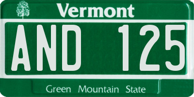 VT license plate AND125