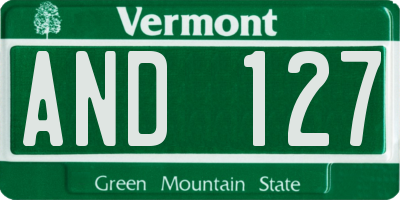 VT license plate AND127