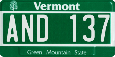 VT license plate AND137