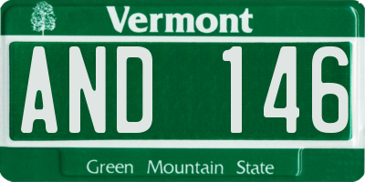 VT license plate AND146
