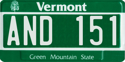 VT license plate AND151
