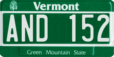 VT license plate AND152