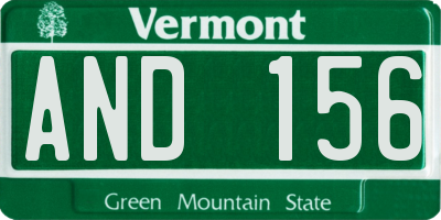 VT license plate AND156