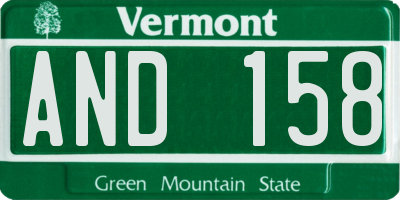 VT license plate AND158