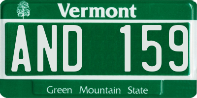VT license plate AND159