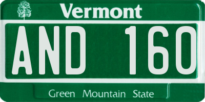 VT license plate AND160